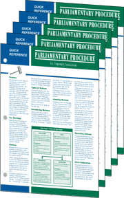 Parliamentary procedure reference cards